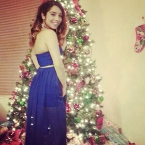 Tube Top Belted Maxi Dress